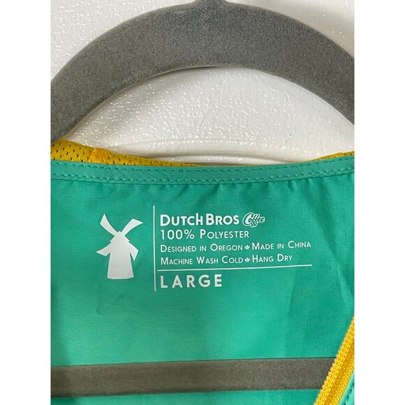 Dutch Bros Windbreaker Size Large Mint Green Jacket Unisex - Picture 6 of 7